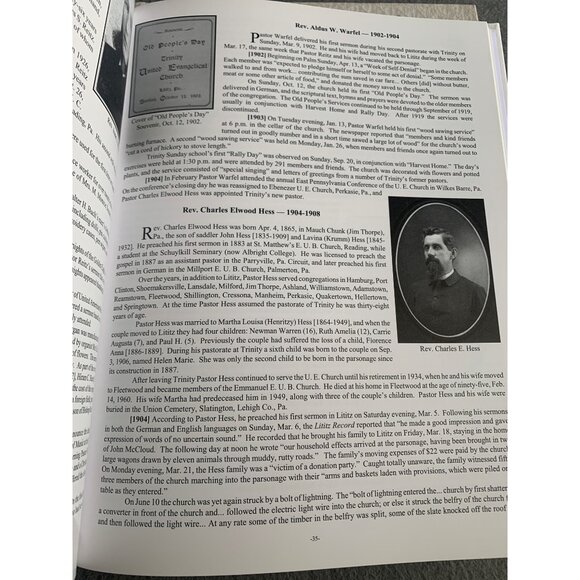 Trinity Evangelical Congregational Church Book 1872-2022 - Picture 3 of 5